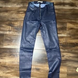 Super Chic and Sexy Alice & Olivia Blue Leather Pants - MADE IN USA